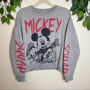 Disney Mickey Mouse Sweatshirt Crewneck Gray
